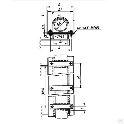 Опора ОС-2-225 Ду 225 ОСТ 36-17-85 однорядная со сплошным основанием купить по выгодным ценам | Хопер Сталь